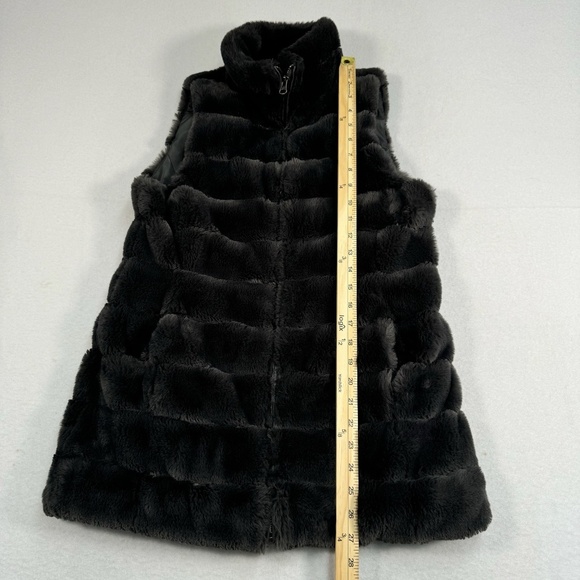 Dylan Faux Fur Puffer Vest Womens Size Small Grey Pocket Zip Up - Picture 9 of 12